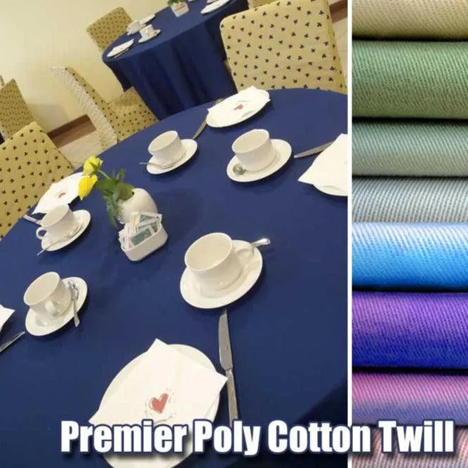 Round Poly Cotton Twill Table Topper With Elastic