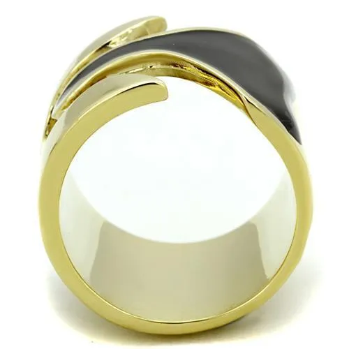 Steel Ring Epoxy Jet TK1860 for Women Style Plating