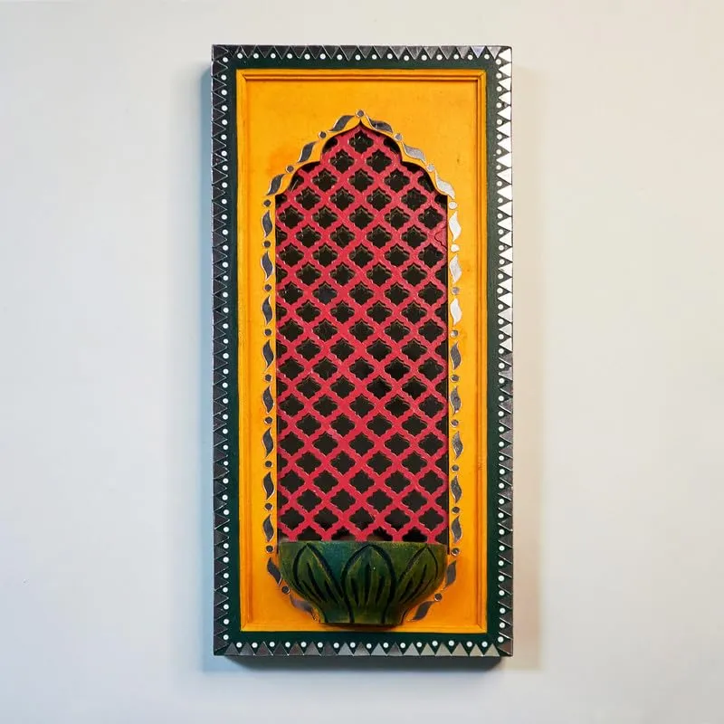 Suhasini Crafts Mirror Madala Lippan Art Wall - Left Rectangle Shape And Diya Jharokha Rectangle Shape