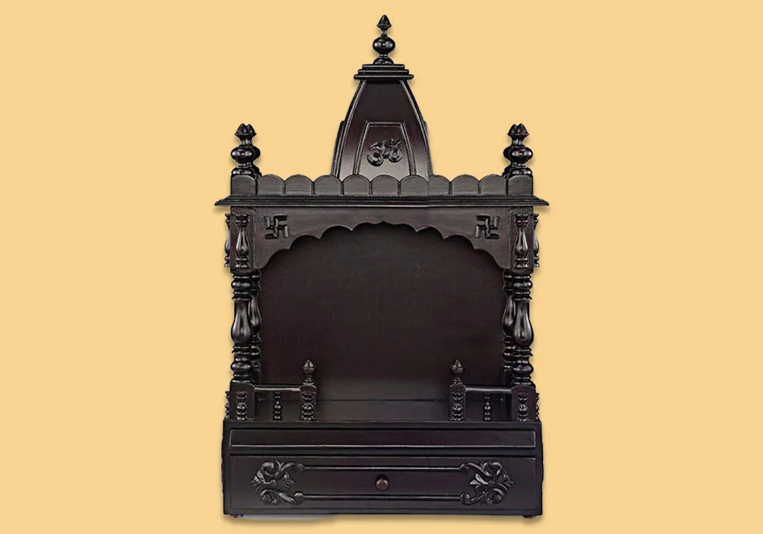 Teakwood Pooja Mandir with Traditional Sheesham Finish for the Home