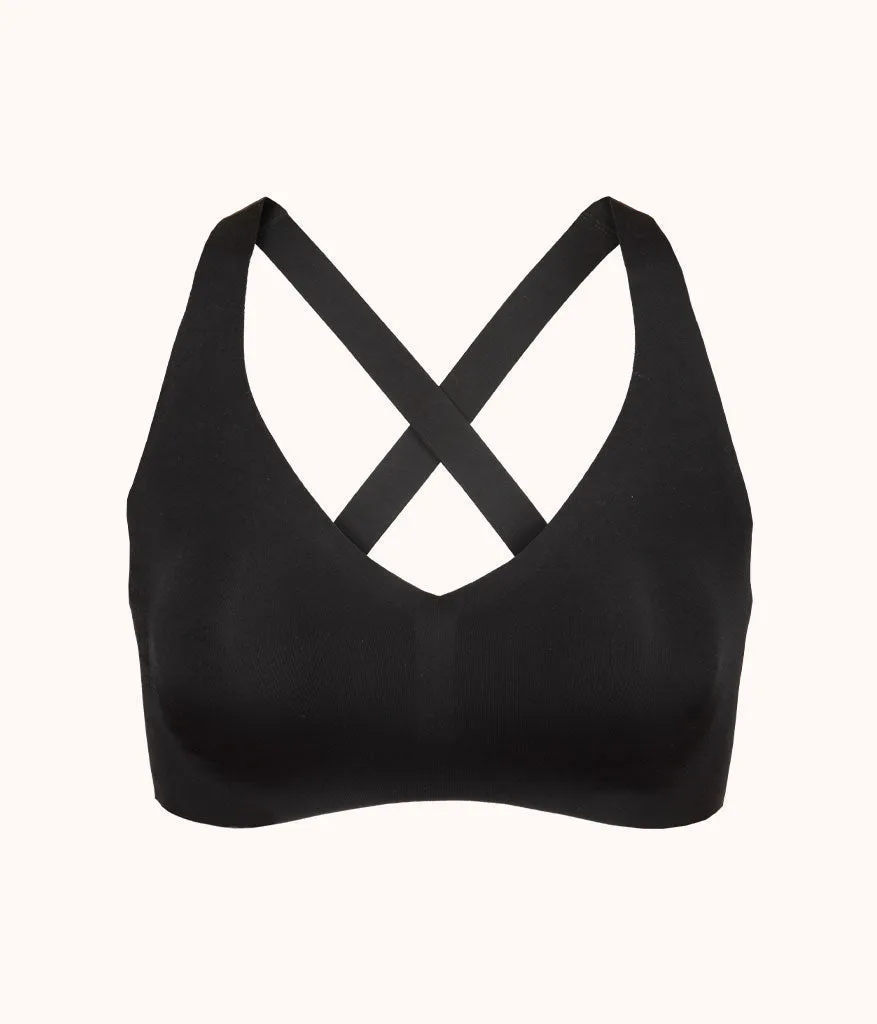 The Sleek Crossback Bralette: Jet Black