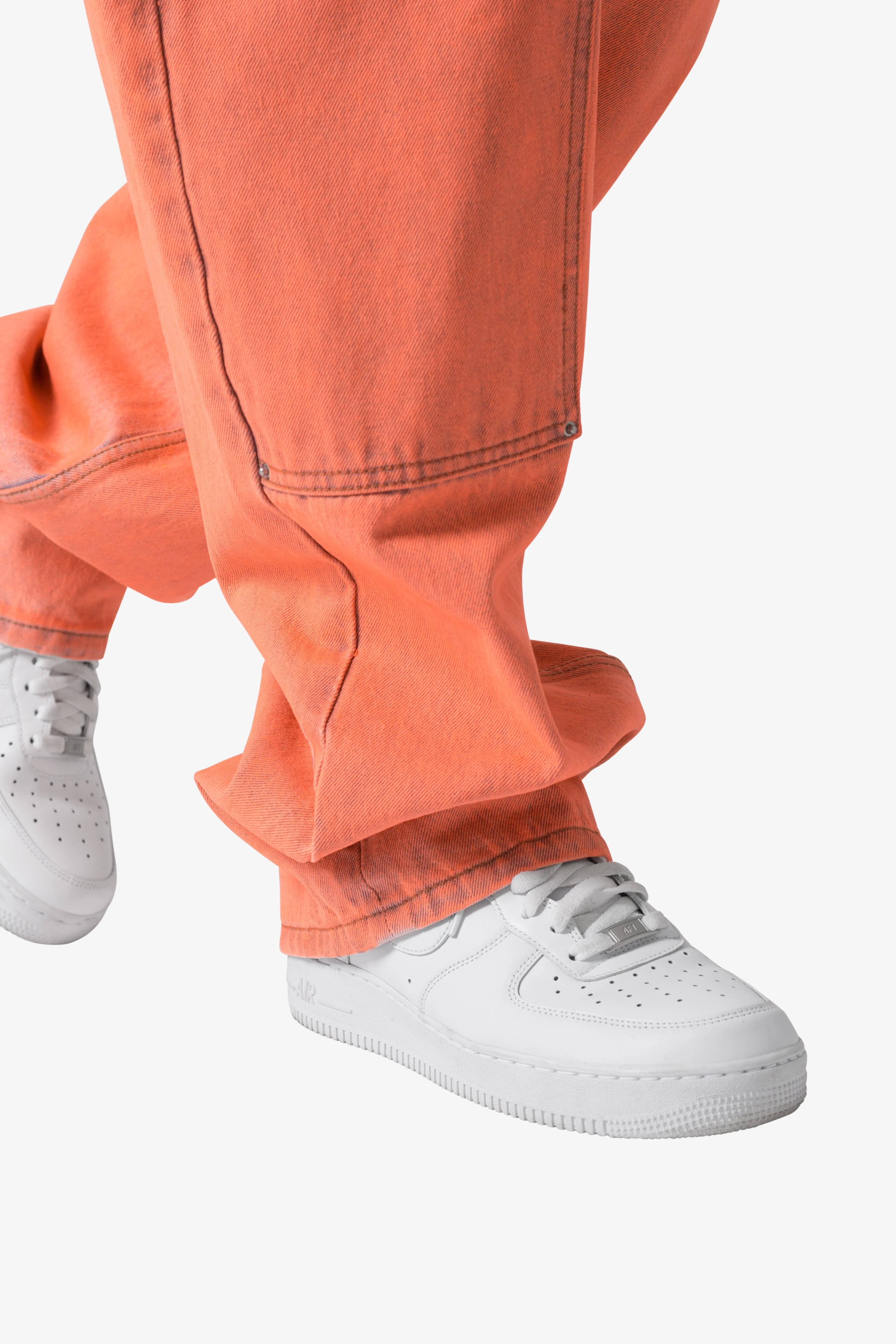 Ultra Baggy Double Knee Denim - Orange