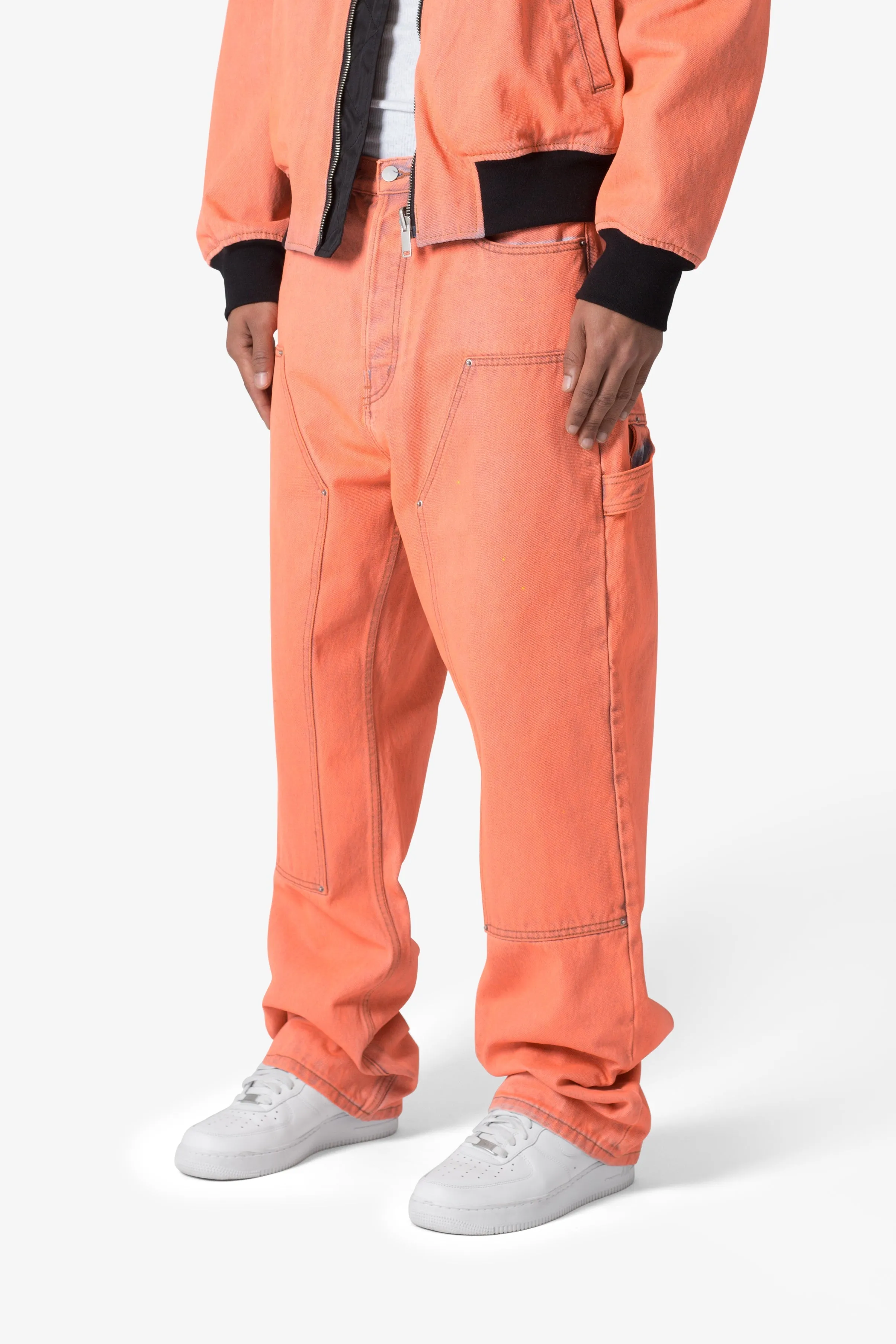 Ultra Baggy Double Knee Denim - Orange