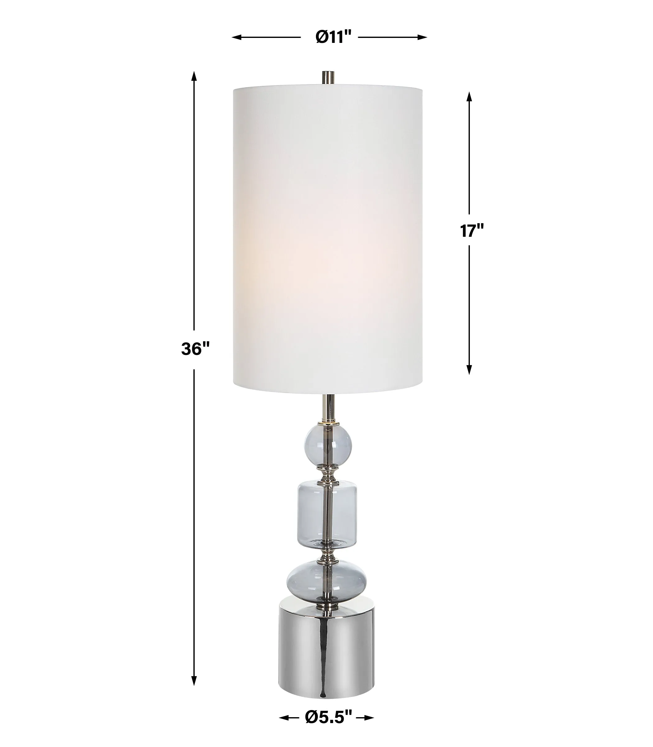 Uttermost Stratus Gray Glass Buffet Lamp