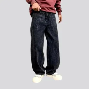 Vintage acid pattern street style men's jeans