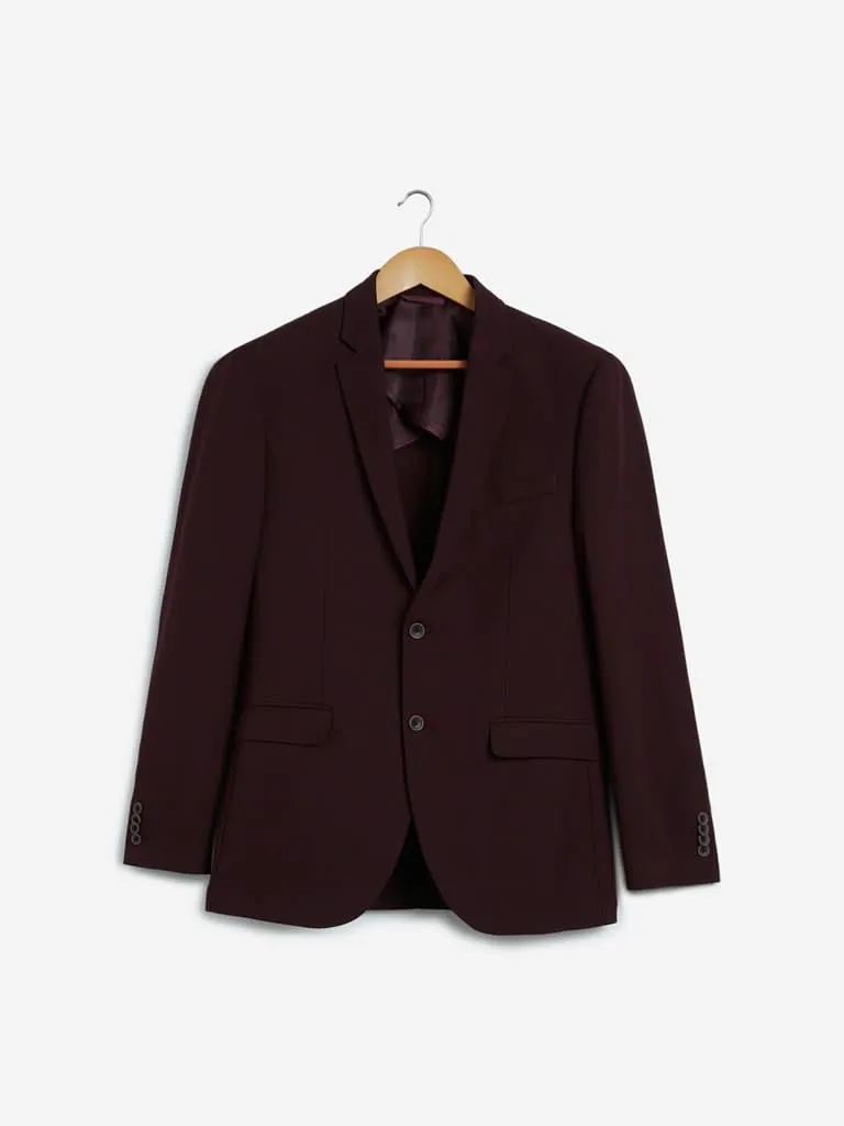 WES Formals Wine Slim-Fit Blazer